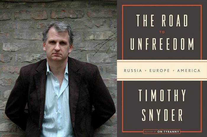 Read more about the article <span style="color: #3DB7CF">April 30, 2018: Timothy Snyder in Conversation with Jonathan Kirsch