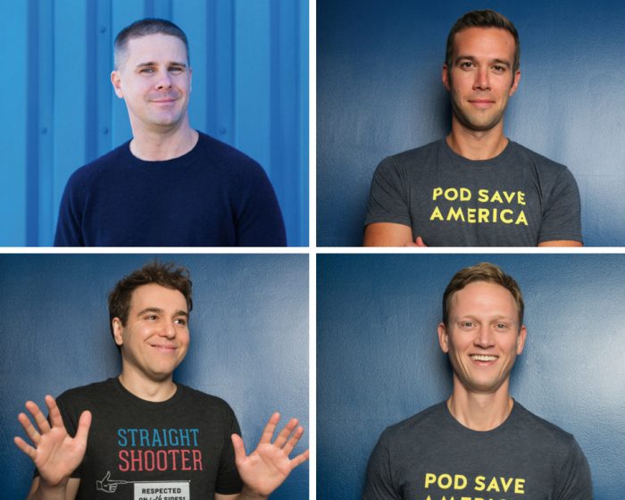 Read more about the article <span style="color: #3DB7CF">June 28, 2018: Dan Pfeiffer & His Pals from Pod Save America: Jon Favreau, Jon Lovett & Tommy Vietor–Yes We (Still) Can