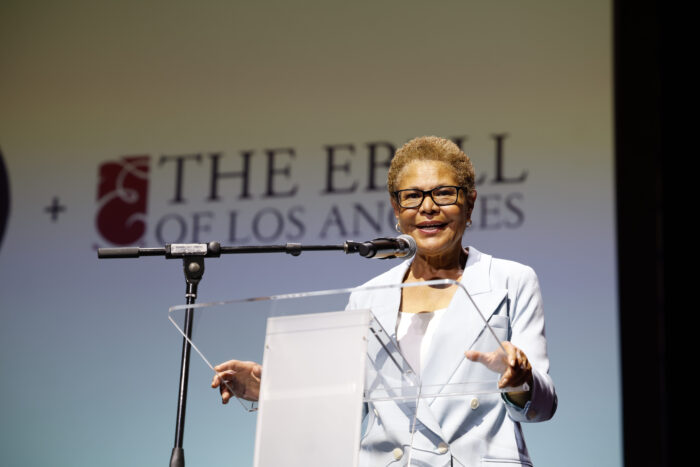 Mayor Karen Bass onstage