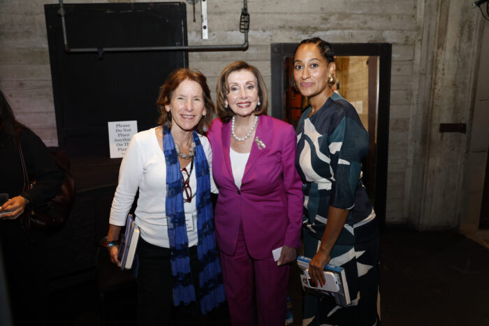 Andrea Grossman, Nancy Pelosi and Tracee Ellis Ross Backstage