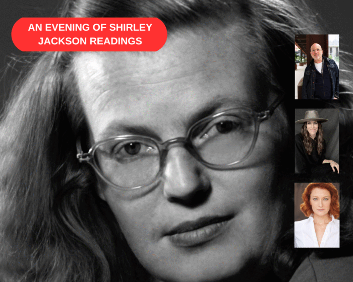 A photo collage of the program guests and author, Shirley Jackson